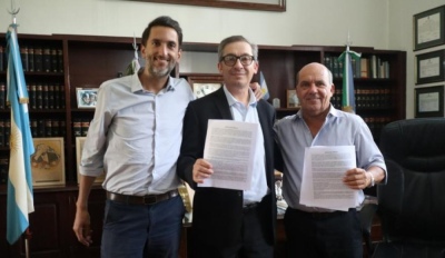 Se firmó el convenio para que Santa Trinidad cuente con un cajero automático del Banco Provincia