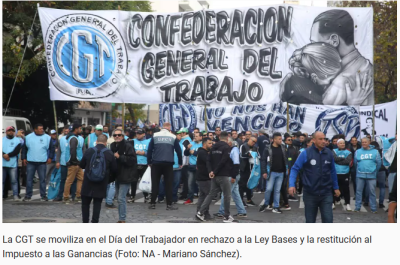 Día del Trabajador: la CGT se moviliza con consignas contra Milei y se prepara para el segundo paro general