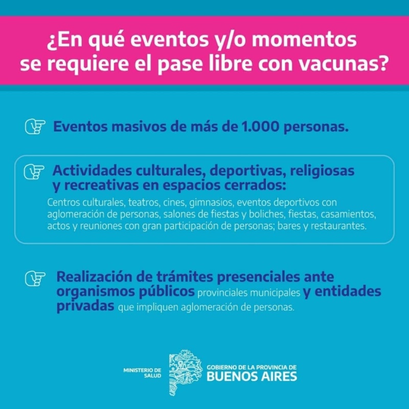 Pase sanitario obligatorio