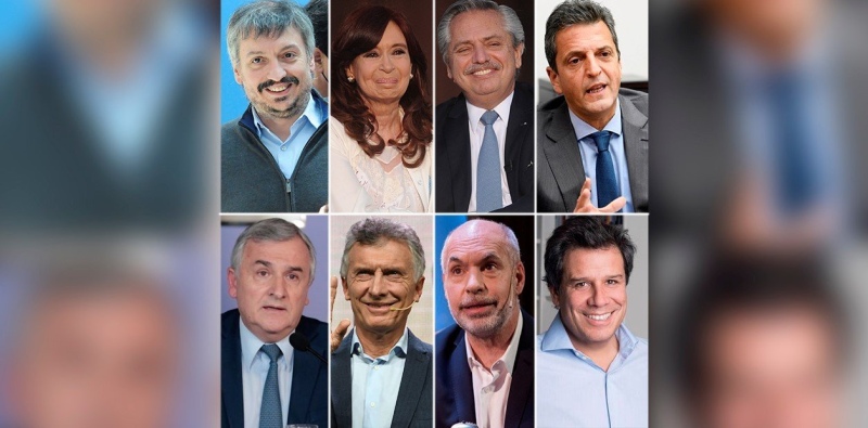 Máximo, Cristina, Alberto, Massa, Morales, Macri, Larreta y Manes.