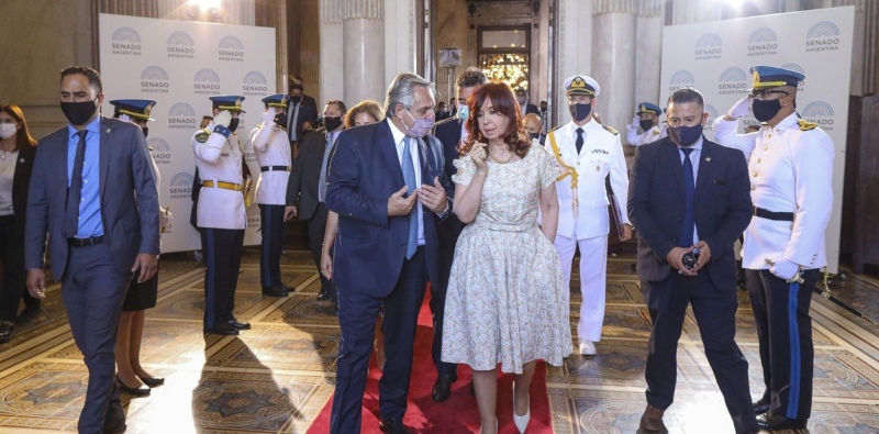 Cristina Kirchner y Alberto Fernández, en el Congreso, el 1 de marzo del año pasado. Ya tenían fuertes diferencias