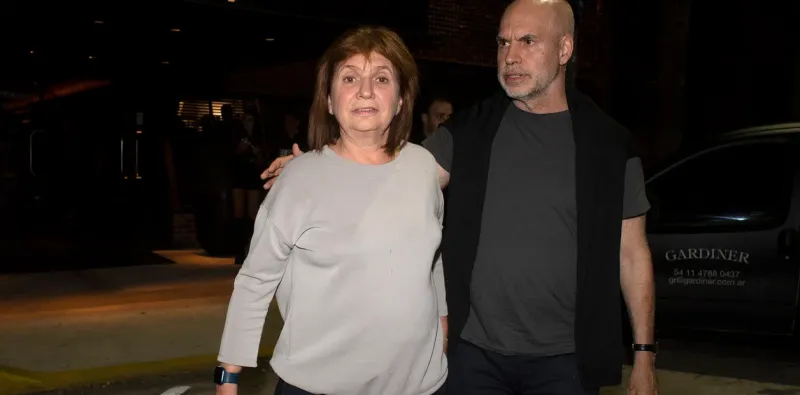 Patricia Bullrich y Horacio Rodríguez Larreta, a la salida de una de las últimas reuniones de Juntos por el Cambio.