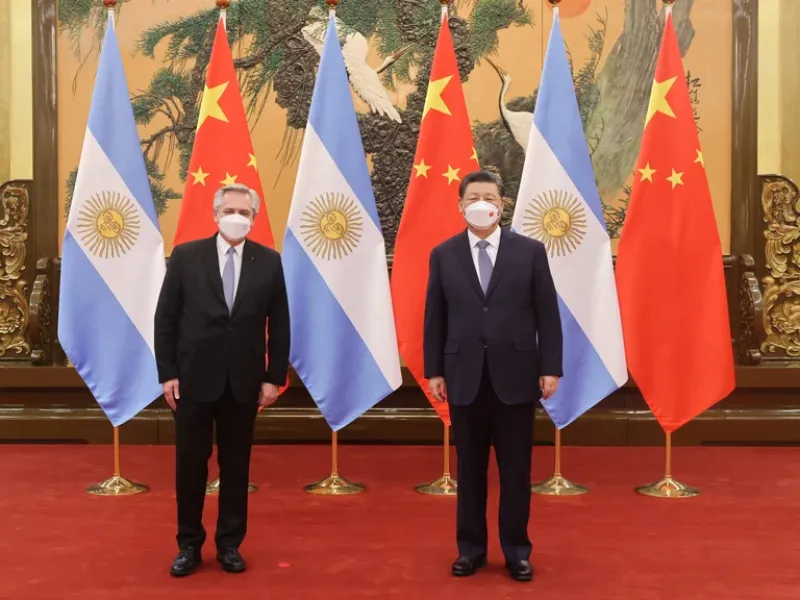  Alberto Fernández y Xi Jinping durante su encuentro oficial en Beijing