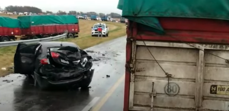 Video y detalles del cuádruple choque de esta mañana en la ruta 33