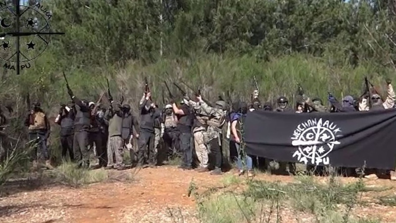 Miembros de la organización mapuche Weichan Auka Mapu