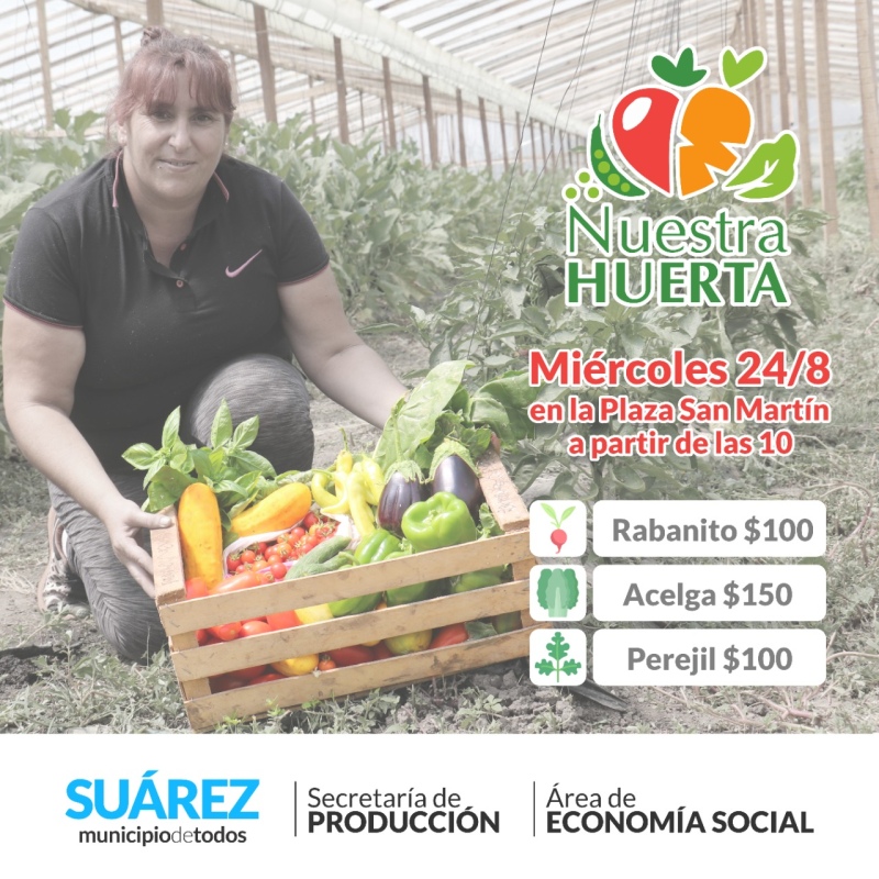 “Nuestra Huerta” en la plaza San Martín con promos especiales en verduras agroecológicas