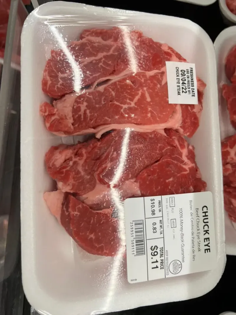 na de las imágenes que muestra el precio de un corte de carne vacuna por US$9,11