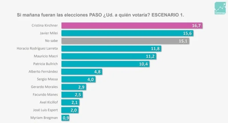 La última encuesta nacional de Solmoirago. El voto de los candidatos en una PASO.