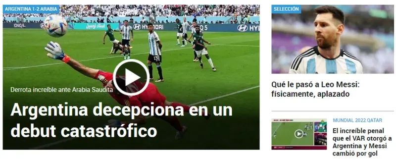 El diario español Marca criticó a la Selección Argentina.