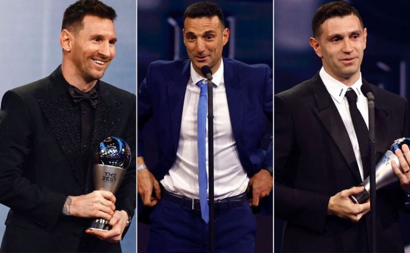 Messi fue elegido mejor jugador del mundo y también fueron galardonados Dibu Martínez y Scaloni
