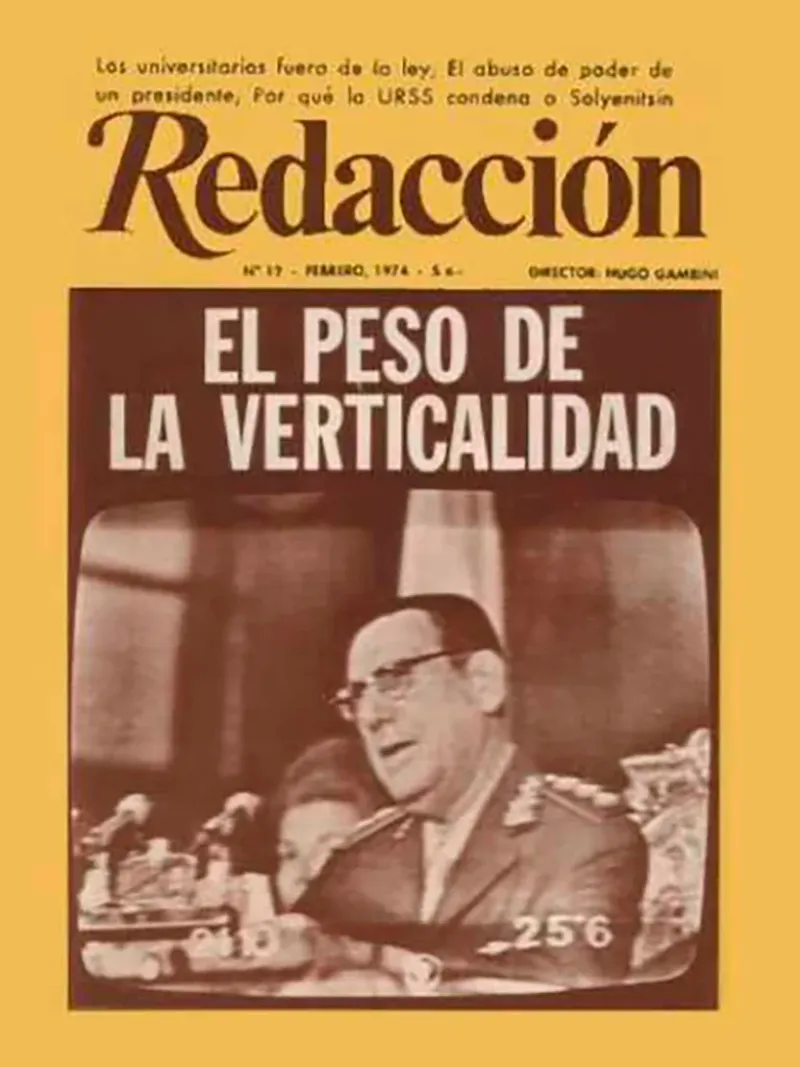  Tapa de la revista Redacción donde analizaba la posición de Perón frente a la infiltración marxista