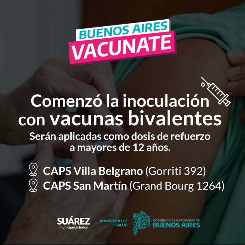 Comenzó la inoculación con vacunas bivalentes