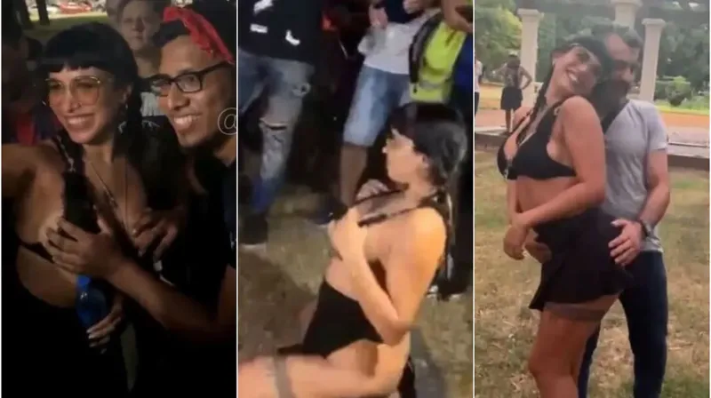 Polémica en Rosario: una actriz porno se desnudó en un parque, sorteó una tanga y tuvo sexo con 3 seguidores