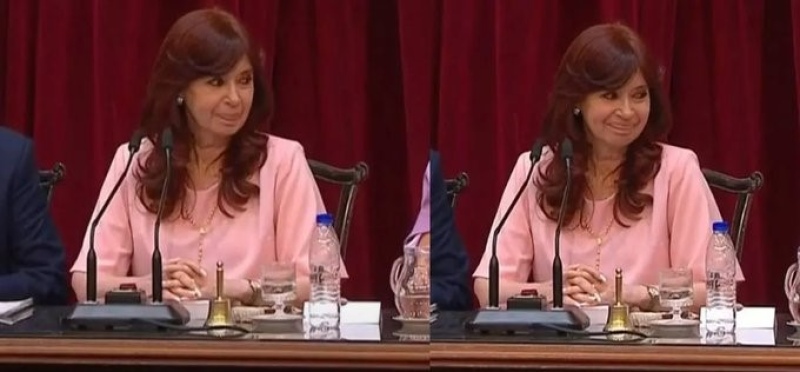 La risa de Cristina Kirchner mientras insultaban y abucheaban a Alberto Fernández en la Asamblea Legislativa 2023