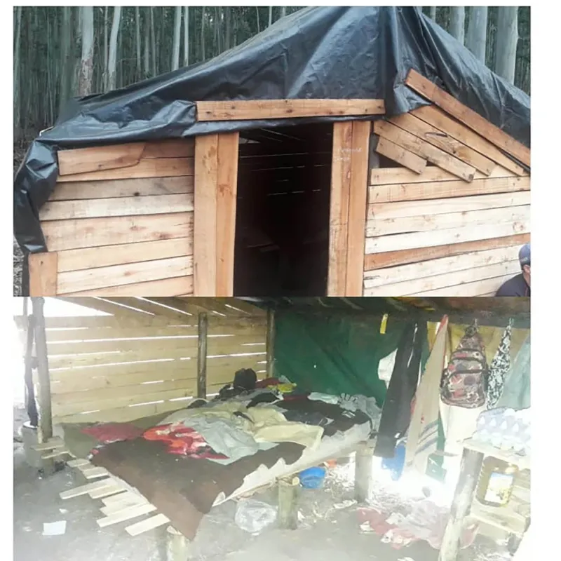  Registro de las pésimas condiciones de alojamiento en la finca ”La Negrita, en Concordina, en el marco de un allanamiento