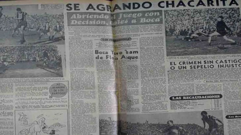 La publicación del diario Noticias Gráficas que originó la frase ”Se agrandó Chacarita”
