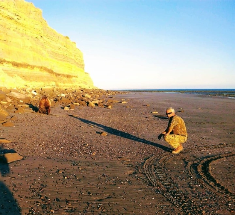 Sergio Mendez, único habitante de Punta Mejillón.