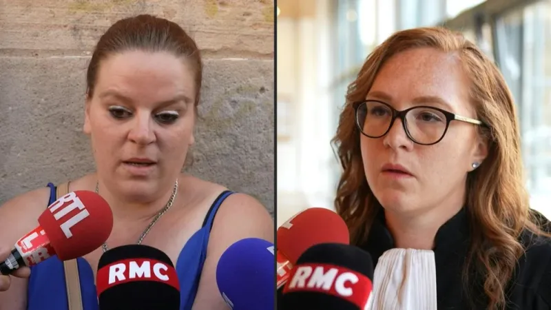 Séverine, la madre de Lucas, y su abogada Catherine Faivre