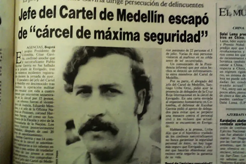 Así reportaron los medios de la época la fuga de Escobar.