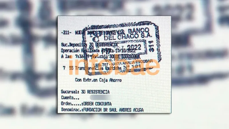 El ticket bancario incautado