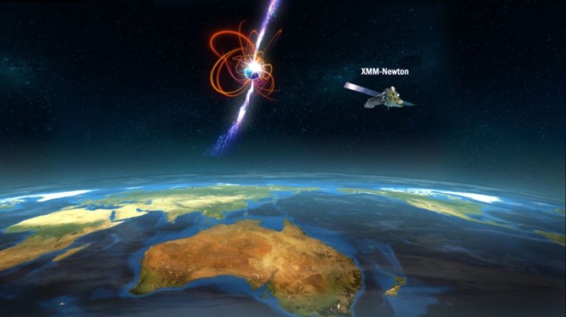 Recreación artística del objeto misterioso controlado por el telescopio espacial XMM-Newton.