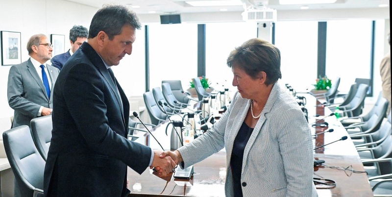 Sergio Massa y Kristalina Georgieva, titular del FMI, en su último encuentro, la semana pasada.