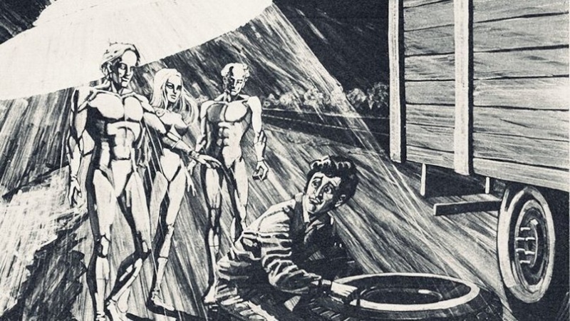 La abducción del camionero Dionisio Llanca, ilustrada en la revista Gente.