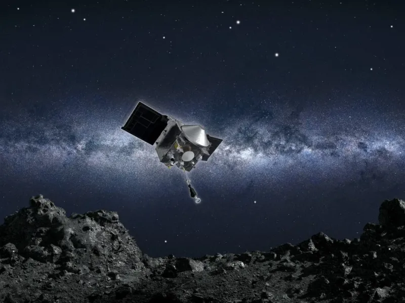 Ilustración de OSIRIS-REx aproximándose a Bennu (NASA)