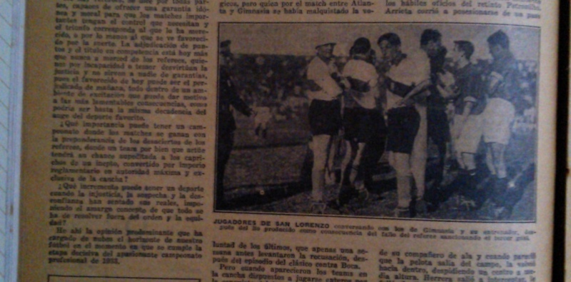 La cobertura de la revista El Gráfico del partido entre San Lorenzo 7-Gimnasia 1 de 1933.