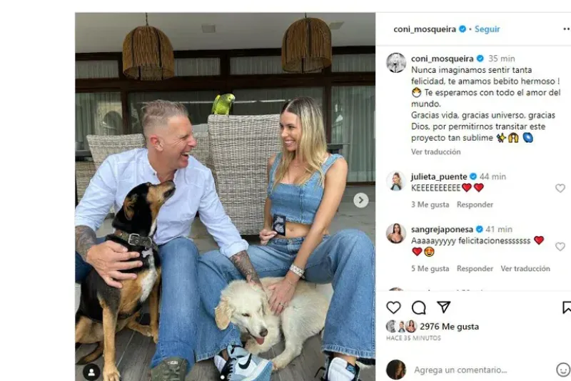 Coni Mosqueira y Alejandro Fantino anunciaron que están esperando su primer hijo juntos (Instagram)