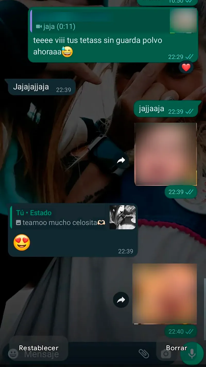 Uno de los chats que probarían el intercambio entre la docente y el alumno con el que mantendría un vínculo sentimental