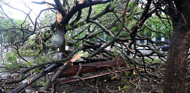 Consecuencias del temporal en la zona de Puerto Madero.