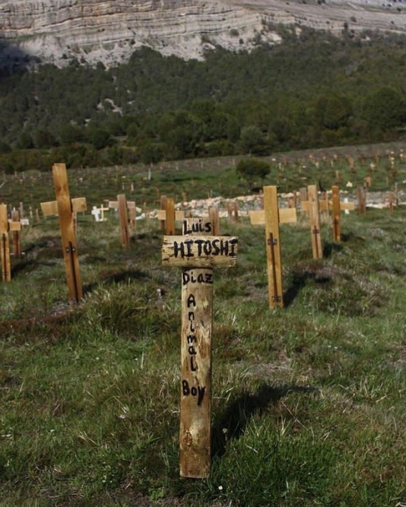 La tumba de Hitoshi en Sad Hill. Foto: gentileza Luis Hitoshi Díaz