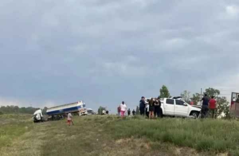 El accidente ocurrió en la ruta 143 a la altura de General Alvear, Mendoza. (Foto; Gentileza Sitio Andino)