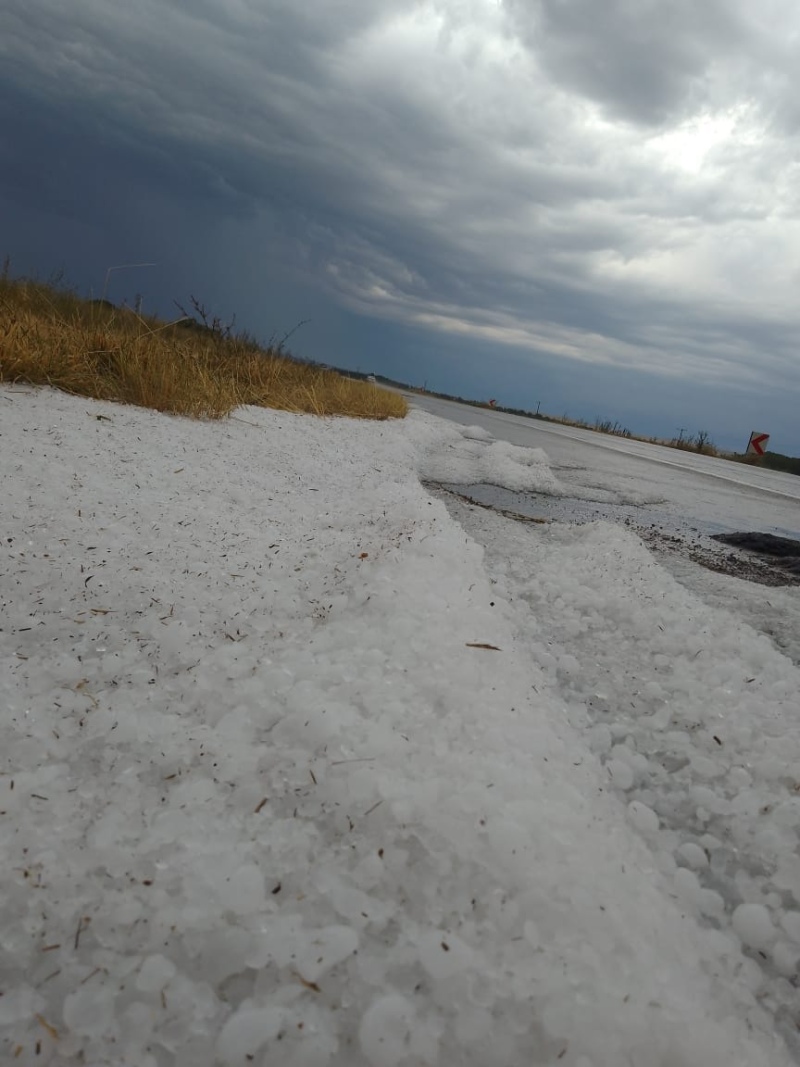 Ayer, una fuerte tormenta provocó una gran granizada en Coronel Pringles