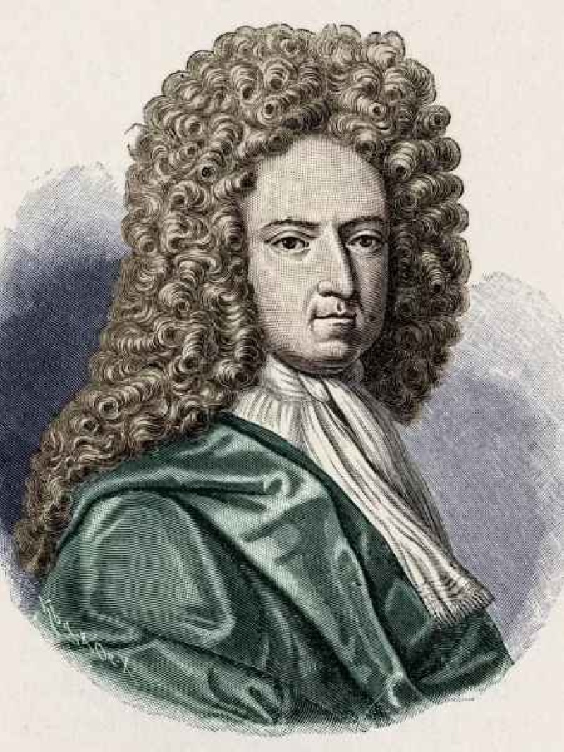  Retrato del escritor y periodista inglés Daniel Defoe (1660-1731), que escuchó la historia y escribió Robinson Crusoe (Photo by History & Art Images via Getty Images)