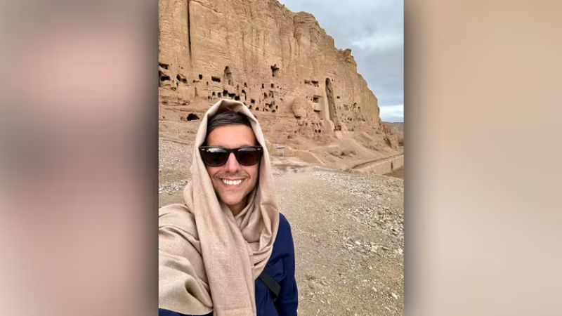 Maximiliano Bagilet en Bamiyan, patrimonio de la UNESCO destruido por los talibanes