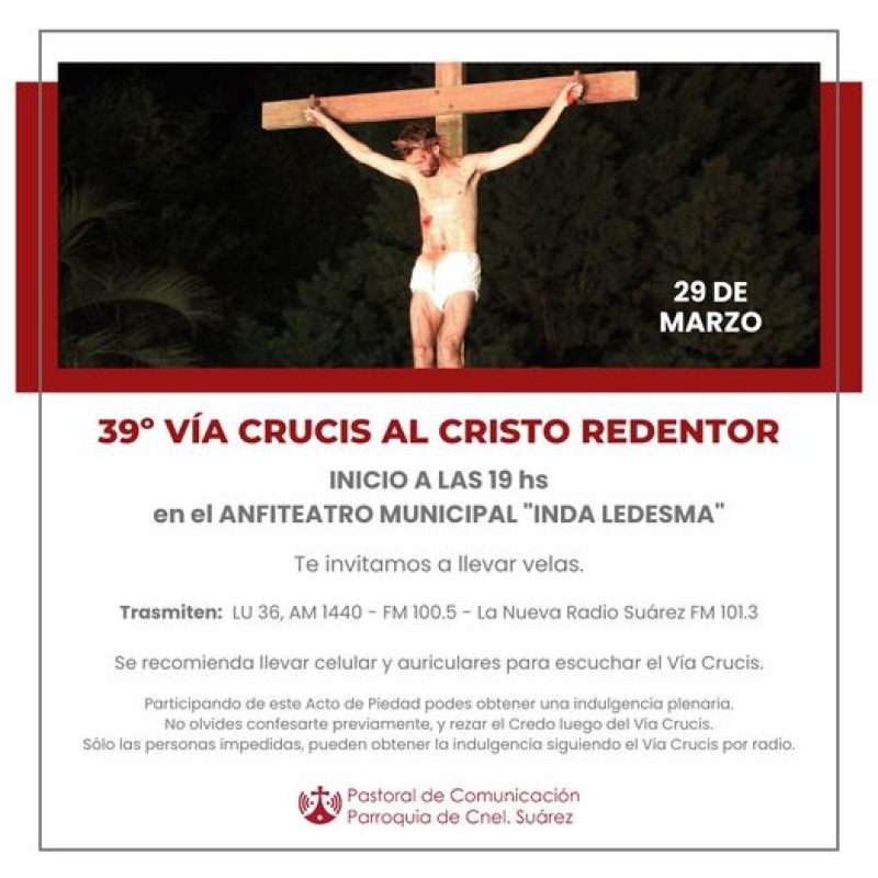 Trigésimo noveno Vía Crucis al Cristo Redentor