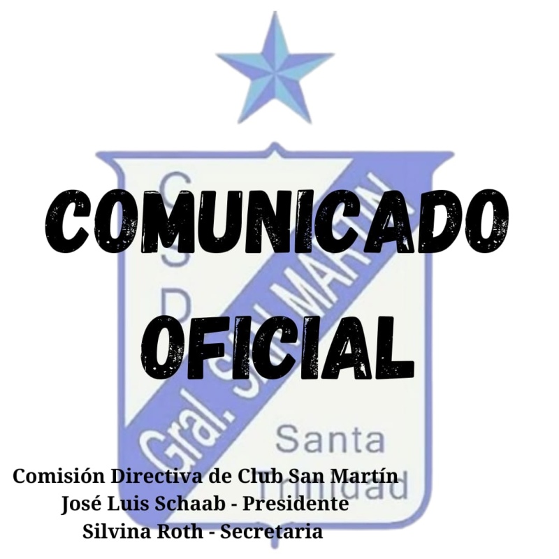 Comunicado del Club San Martín de Santa Trinidad repudiando un hecho de violencia