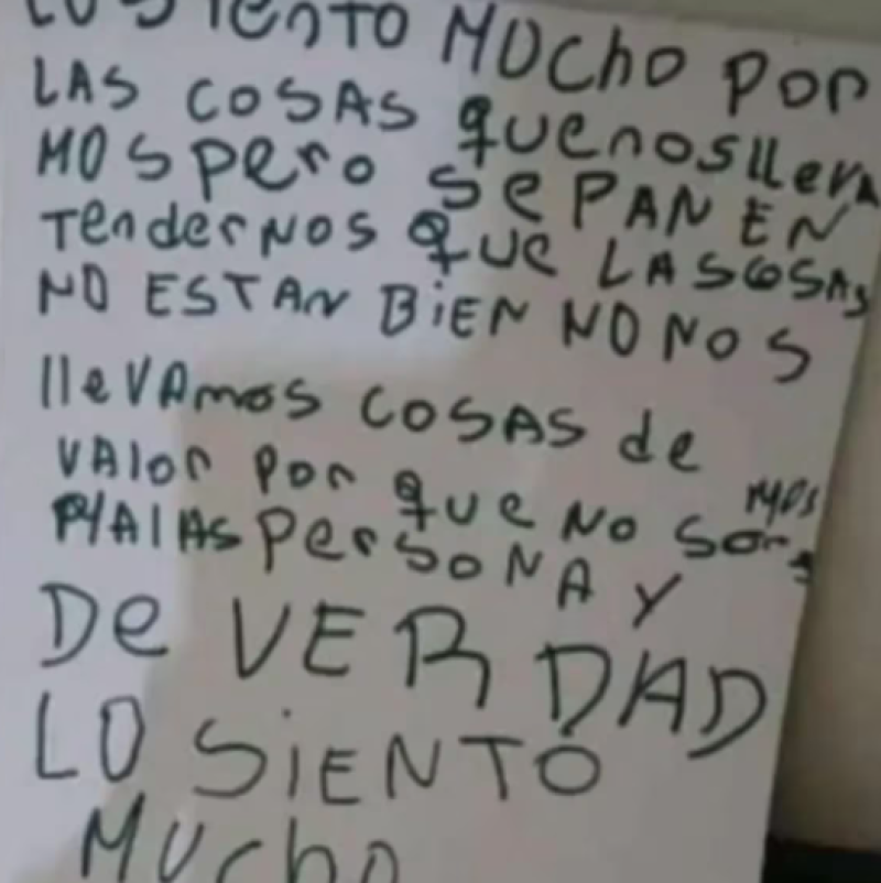 Robaron un jardín de infantes en Santiago del Estero y dejaron una nota de disculpas: “Sepan entendernos”