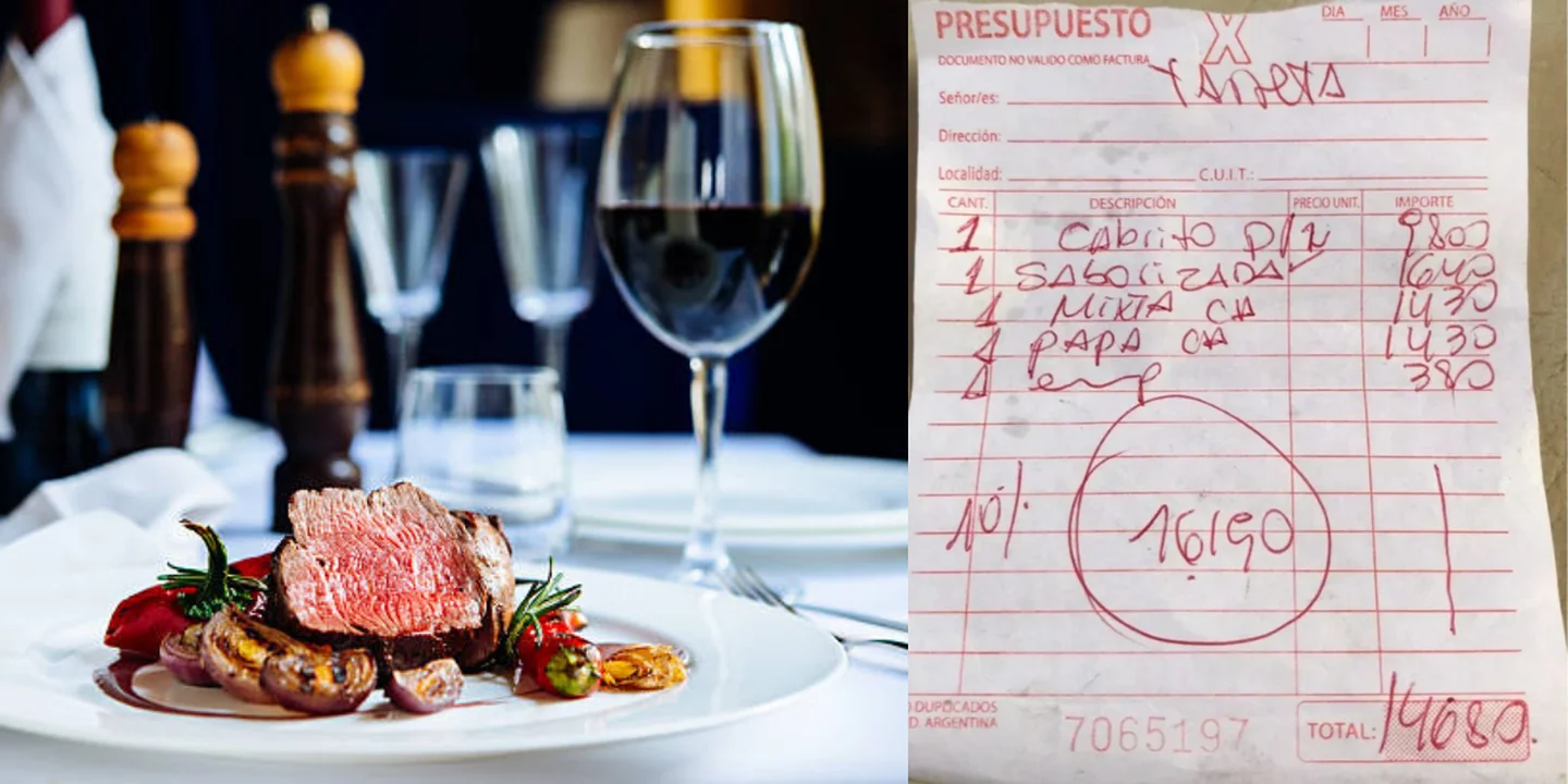 Gastó más de $16.000 por un almuerzo para dos y el ticket se volvió viral: “Creo que fue un abuso”