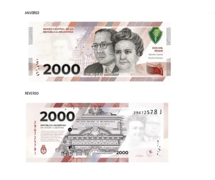 El Banco Central confirmó que habrá un billete de $2000 con Cecilia Grierson y Ramón Carrillo